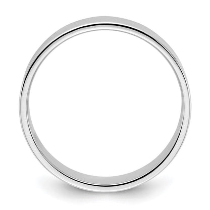 18k White Gold 6mm Lightweight Flat Wedding Band Ring
