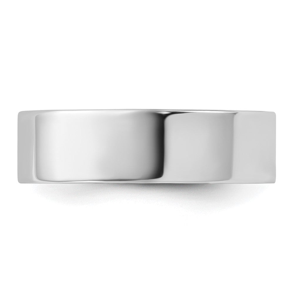 14k White Gold 6mm Lightweight Flat Wedding Band Ring