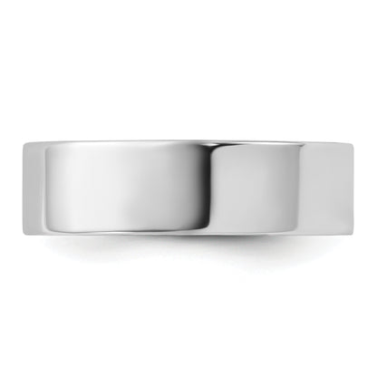 Solid 10K White Gold 6mm Light Weight Flat Men's/Women's Wedding Band Ring Size 9.5