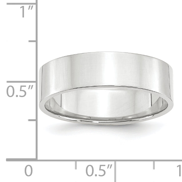 Solid 10K White Gold 6mm Light Weight Flat Men's/Women's Wedding Band Ring Size 9.5