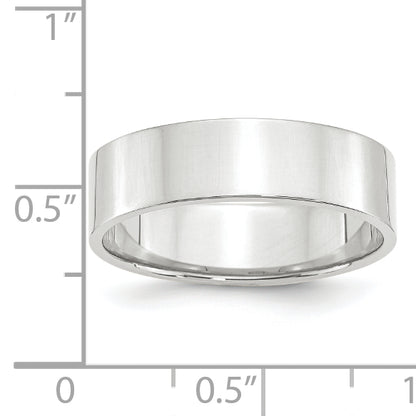 Solid 10K White Gold 6mm Light Weight Flat Men's/Women's Wedding Band Ring Size 9.5
