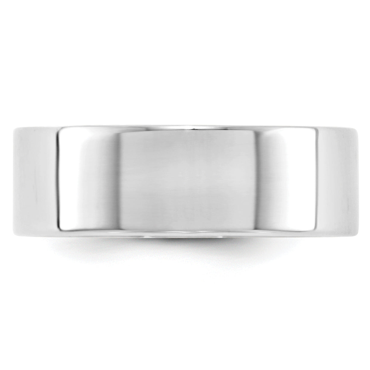Solid 14K White Gold 7mm Light Weight Flat Men's/Women's Wedding Band Ring Size 8