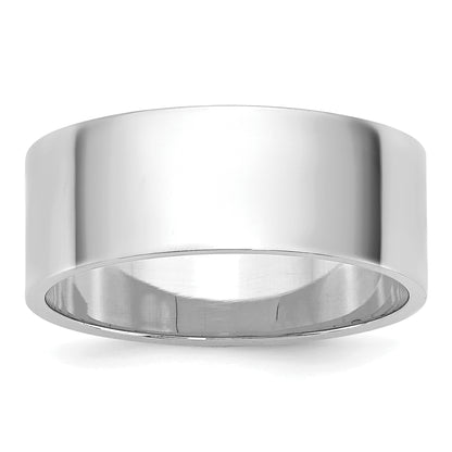 Solid 14K White Gold 7mm Light Weight Flat Men's/Women's Wedding Band Ring Size 8