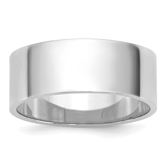 Solid 10K White Gold 7mm Light Weight Flat Men's/Women's Wedding Band Ring Size 7.5