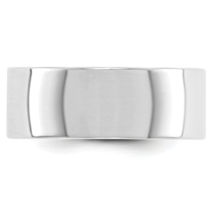 Solid 14K White Gold 8mm Light Weight Flat Men's/Women's Wedding Band Ring Size 9