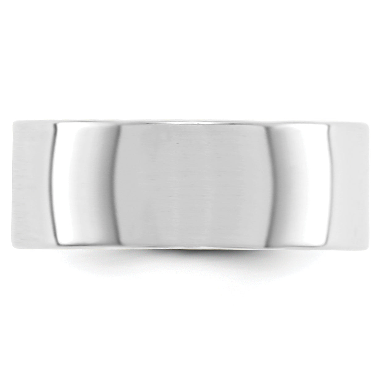 Solid 14K White Gold 8mm Light Weight Flat Men's/Women's Wedding Band Ring Size 13