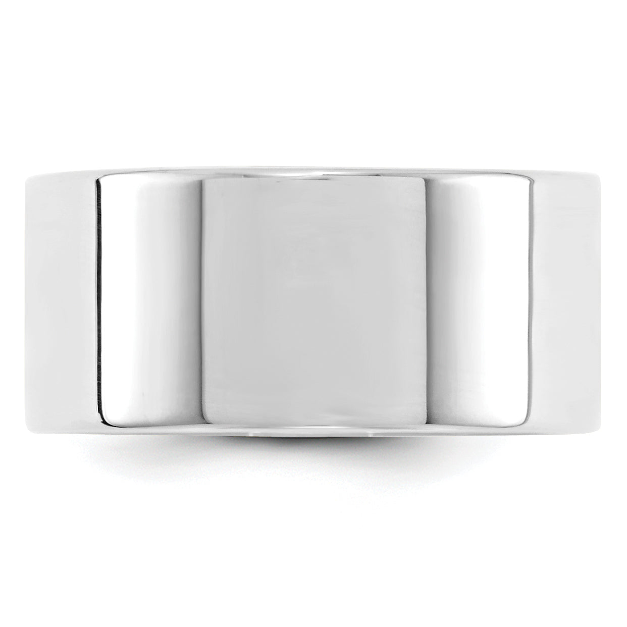 Solid 14K White Gold 10mm Light Weight Flat Men's/Women's Wedding Band Ring Size 10