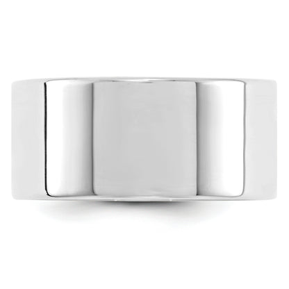 Solid 14K White Gold 10mm Light Weight Flat Men's/Women's Wedding Band Ring Size 10