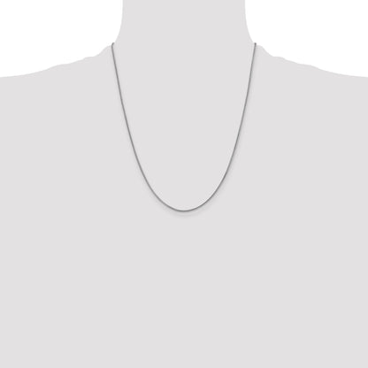 14K White Gold 22 Inch .9mm Franco With Lobster Clasp Chain Necklace