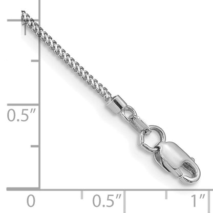 14K White Gold .9mm Franco With Lobster Clasp Chain Bracelet