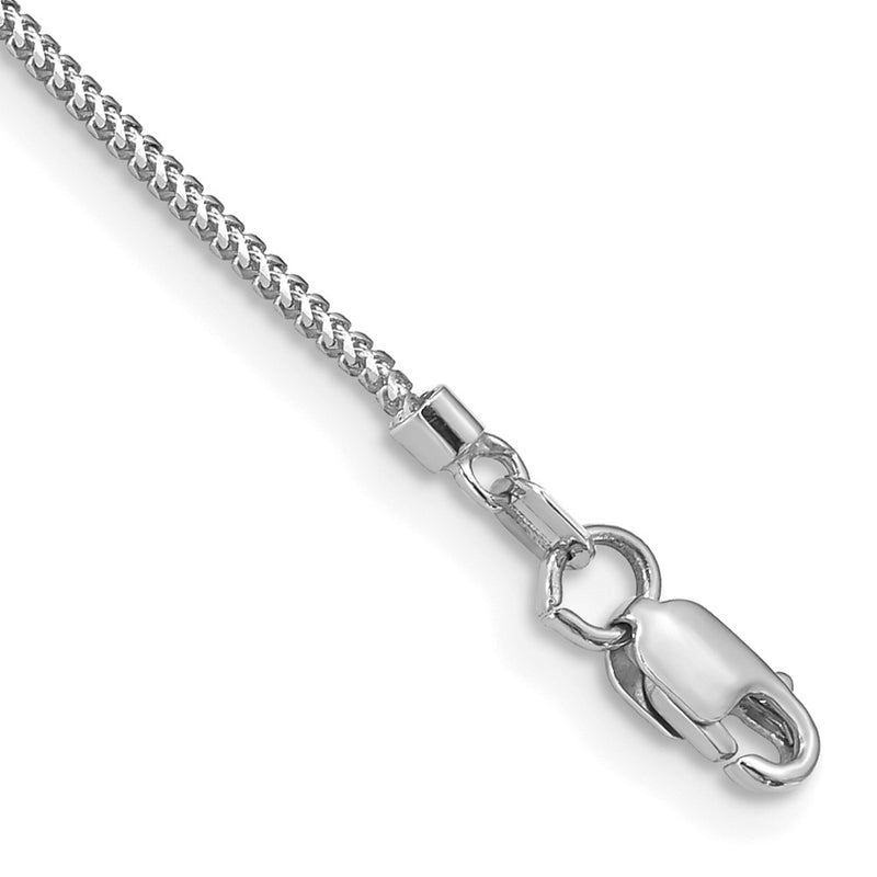 14K White Gold .9mm Franco With Lobster Clasp Chain Bracelet