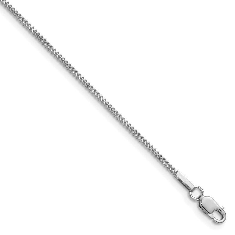 14K White Gold 20 Inch .9mm Franco With Lobster Clasp Chain Necklace