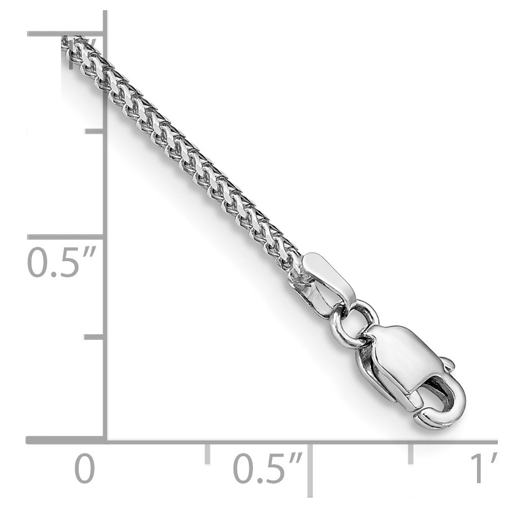 14K White Gold 1mm Franco With Lobster Clasp Chain Bracelet
