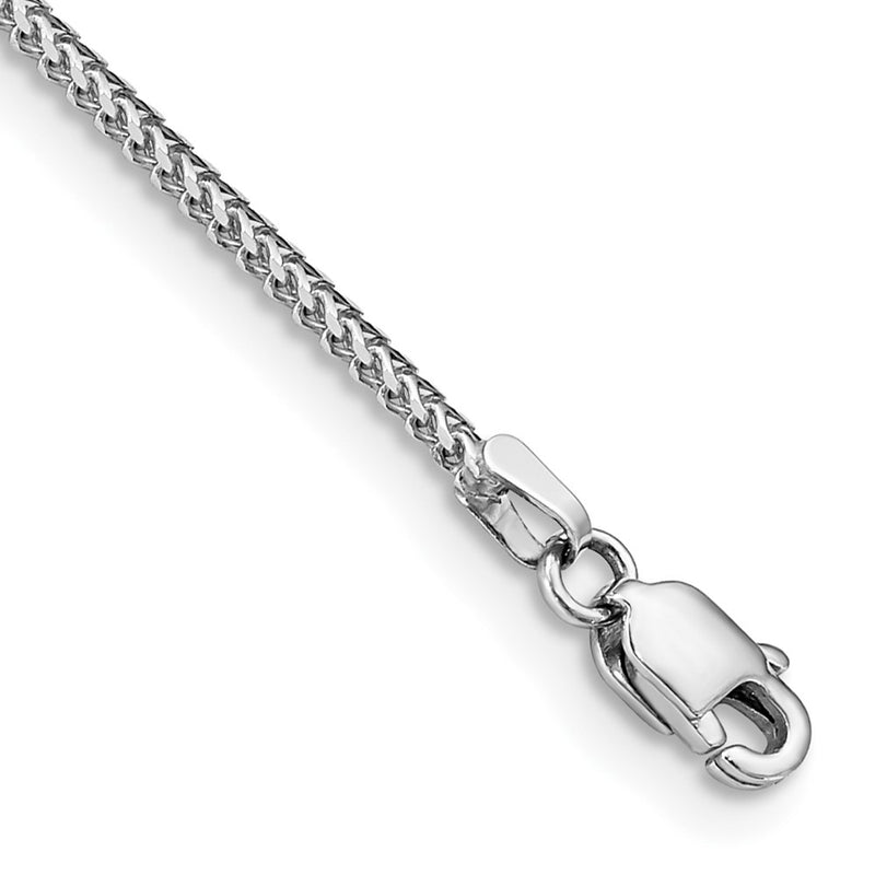 14K White Gold 1mm Franco With Lobster Clasp Chain Bracelet