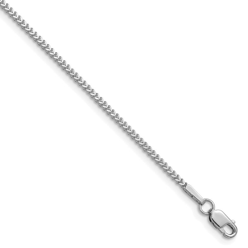 14K White Gold 18 Inch 1mm Franco With Lobster Clasp Chain Necklace