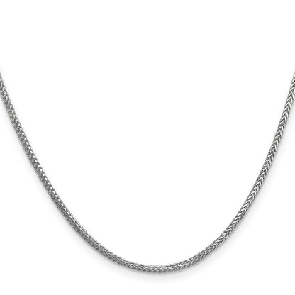 14K White Gold 20 Inch 1.3mm Franco With Lobster Clasp Chain Necklace