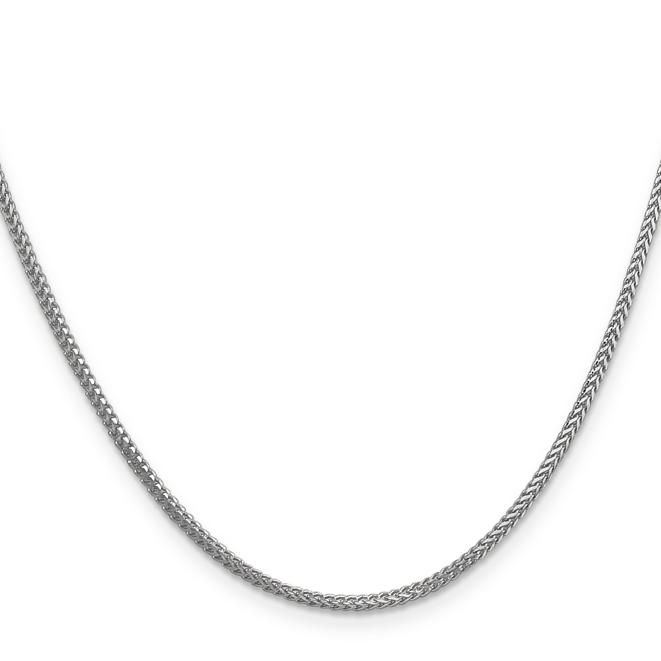 14K White Gold 18 Inch 1.3mm Franco With Lobster Clasp Chain Necklace