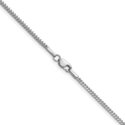 14K White Gold 20 Inch 1.3mm Franco With Lobster Clasp Chain Necklace