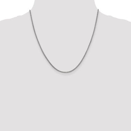 14K White Gold 20 Inch 1.3mm Franco With Lobster Clasp Chain