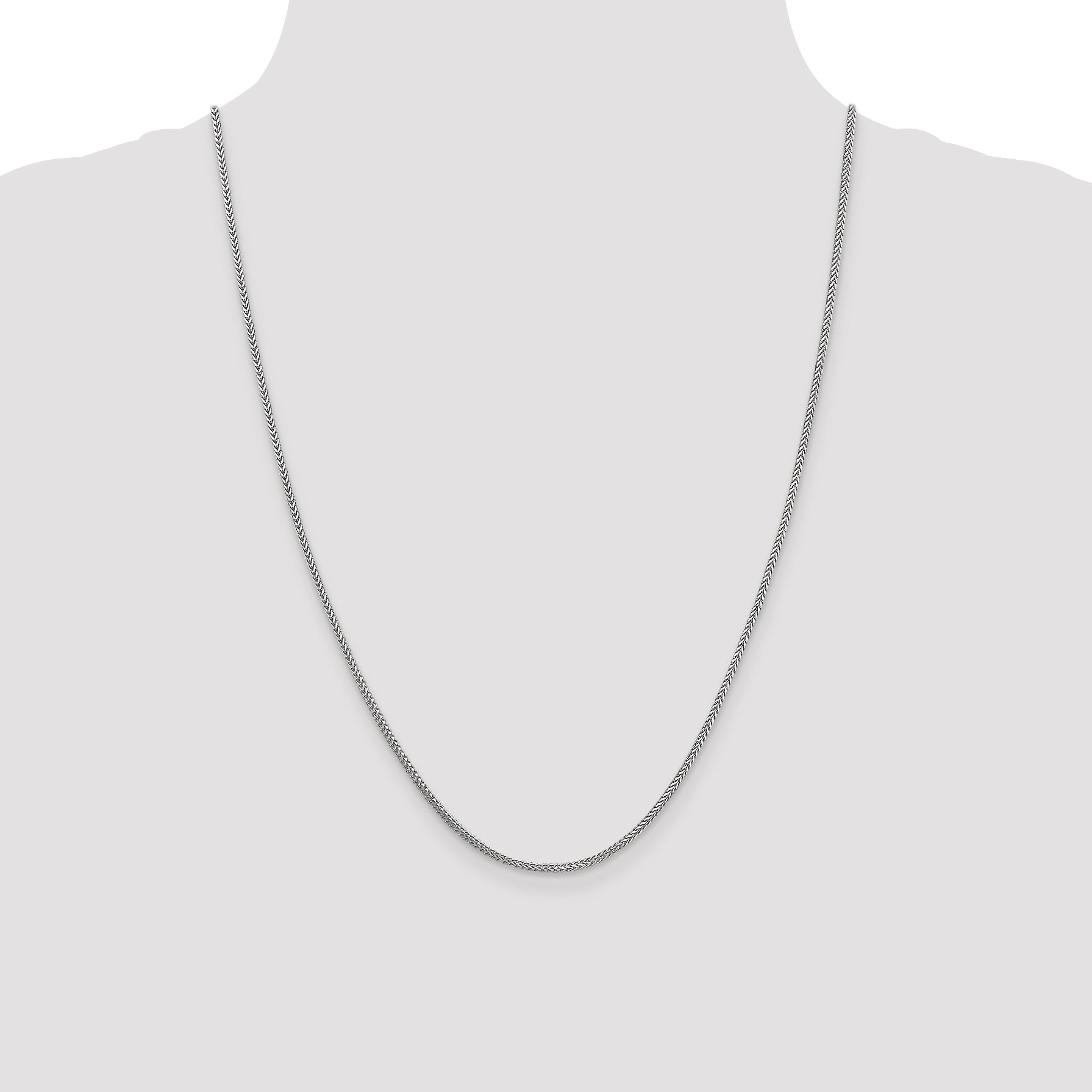 14K White Gold 24 Inch 1.3mm Franco With Lobster Clasp Chain Necklace