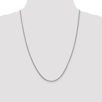 14K White Gold 24 Inch 1.3mm Franco With Lobster Clasp Chain Necklace