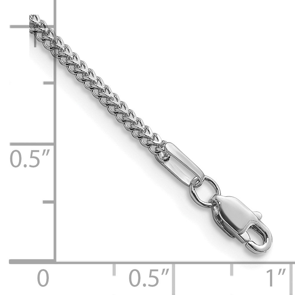 14K White Gold 1.3mm Franco With Lobster Clasp Chain Bracelet