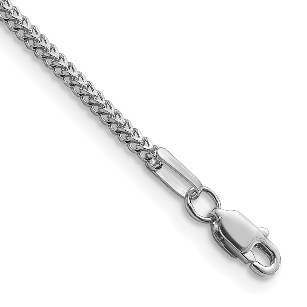 14K White Gold 1.3mm Franco With Lobster Clasp Chain Bracelet