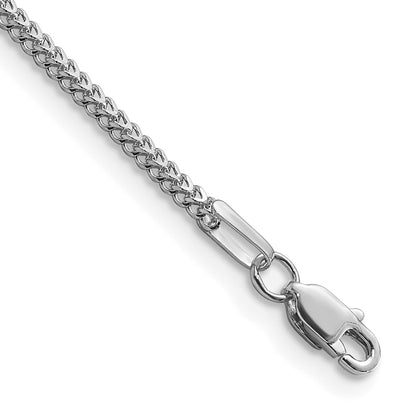 14K White Gold 1.3mm Franco With Lobster Clasp Chain Bracelet