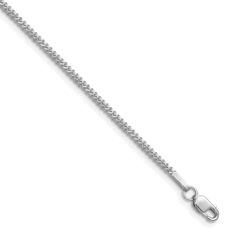 14K White Gold 16 Inch 1.3mm Franco With Lobster Clasp Chain Necklace