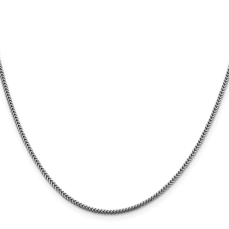 14K White Gold 30 Inch 1.4mm Franco With Lobster Clasp Chain Necklace