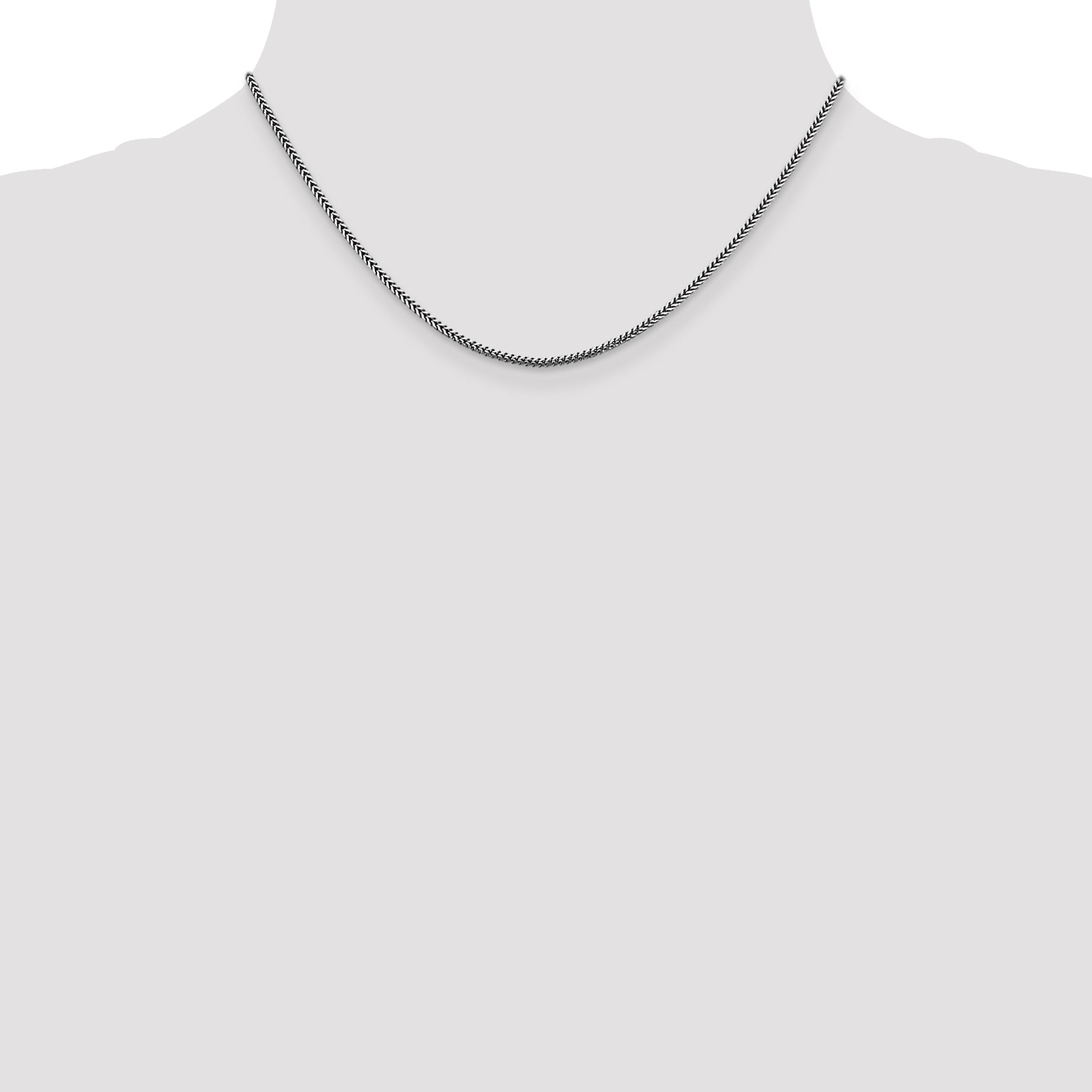 14K White Gold 16 Inch 1.4mm Franco With Lobster Clasp Chain Necklace