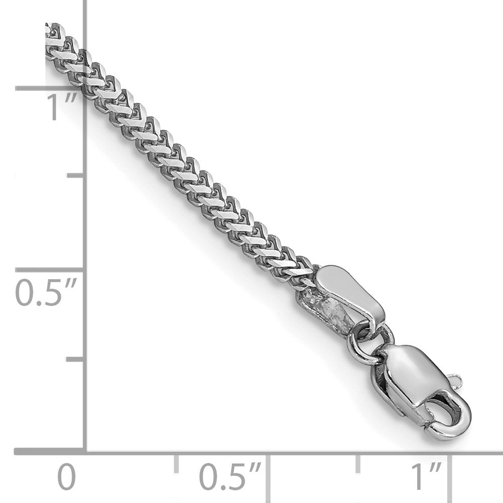 14K White Gold 1.4mm Franco With Lobster Clasp Chain Bracelet