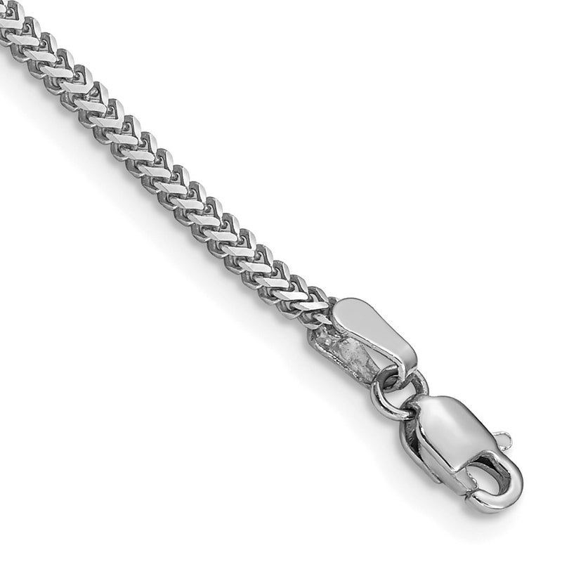 14K White Gold 1.4mm Franco With Lobster Clasp Chain Bracelet