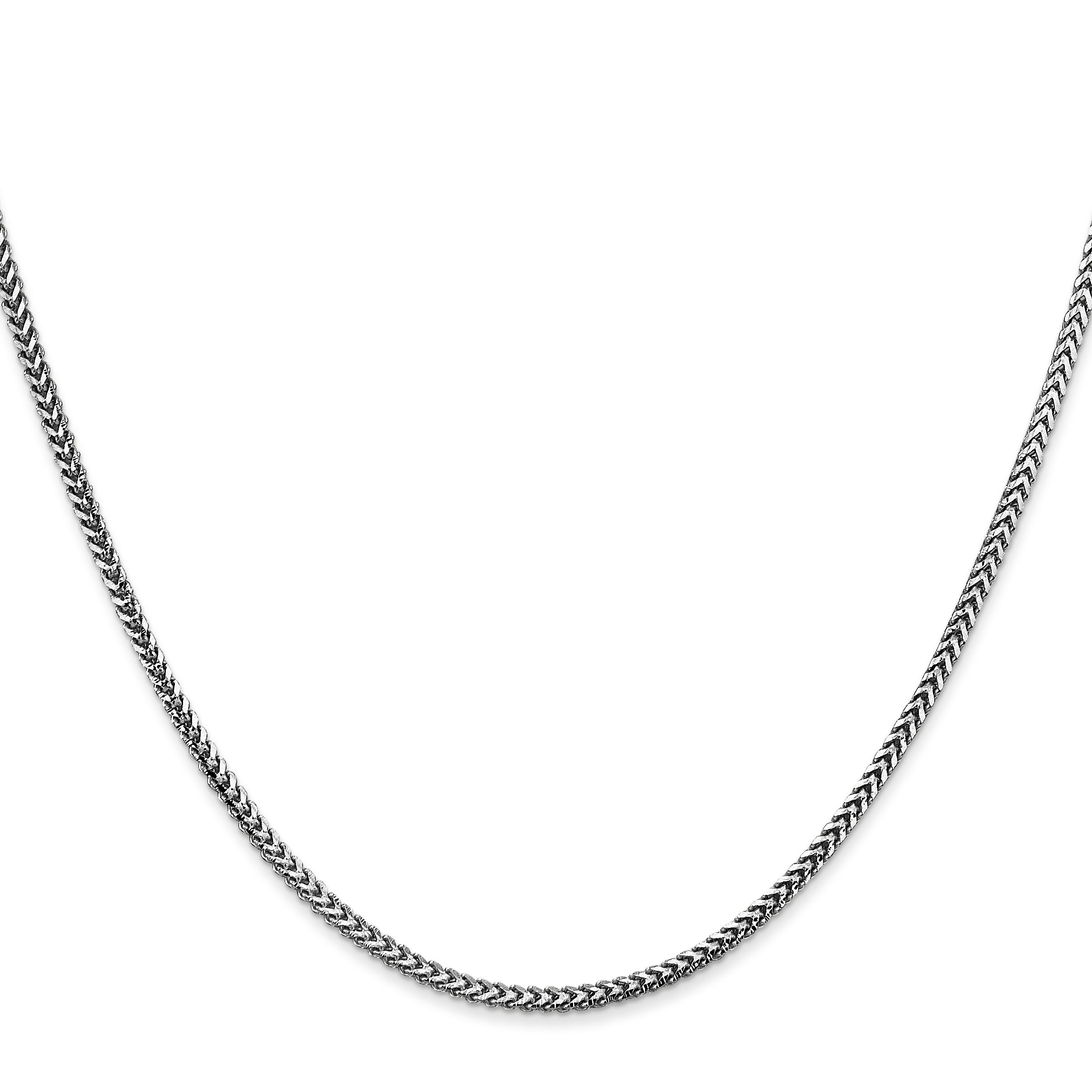 14K White Gold 18 Inch 1.5mm Franco With Lobster Clasp Chain Necklace
