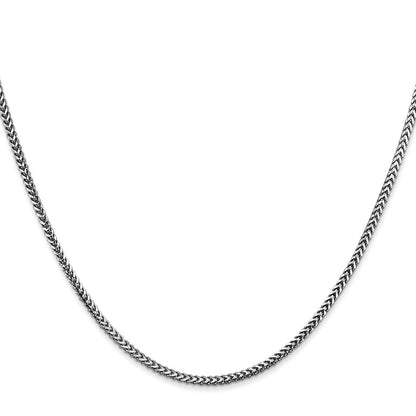 14K White Gold 30 Inch 1.5mm Franco With Lobster Clasp Chain Necklace