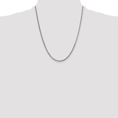 14K White Gold 22 Inch 1.5mm Franco With Lobster Clasp Chain Necklace