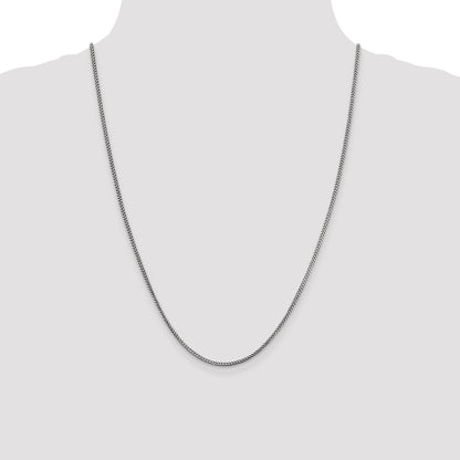 14K White Gold 24 Inch 1.5mm Franco With Lobster Clasp Chain Necklace