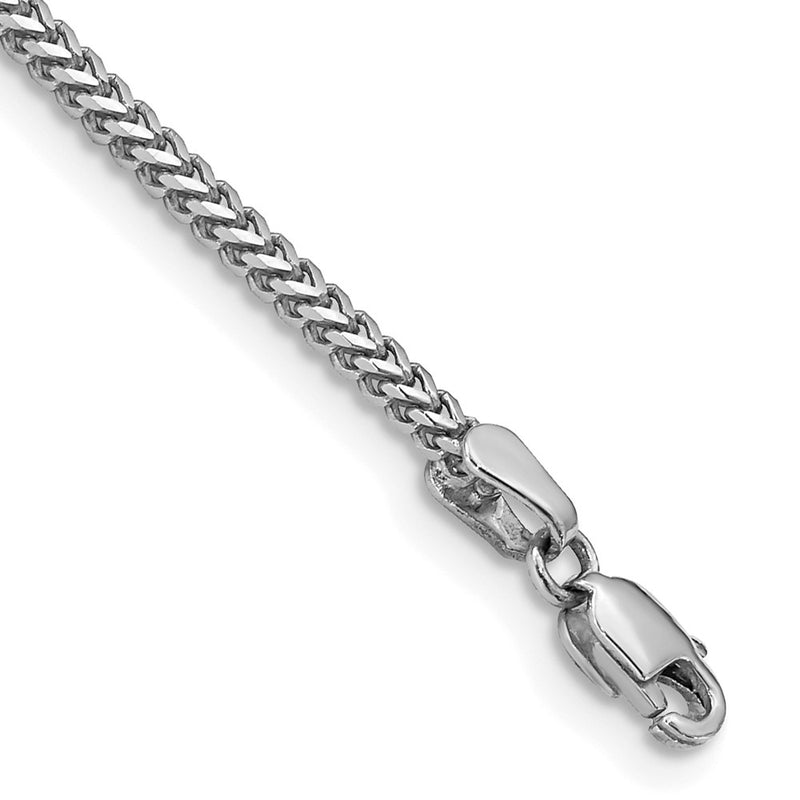 14K White Gold 1.5mm Franco With Lobster Clasp Chain Bracelet