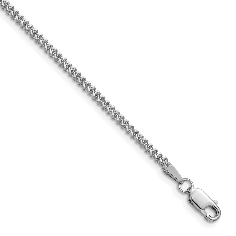 14K White Gold 20 Inch 1.5mm Franco With Lobster Clasp Chain Necklace