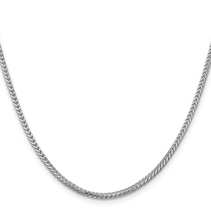 14K White Gold 2mm Franco With Lobster Clasp Chain Necklace