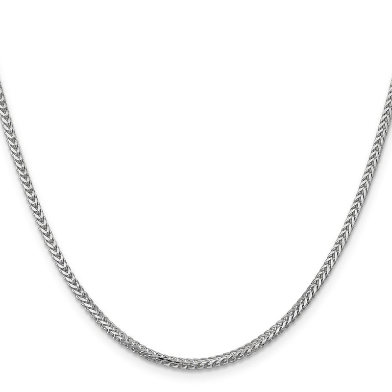 14K White Gold 30 Inch 2mm Franco With Lobster Clasp Chain Necklace