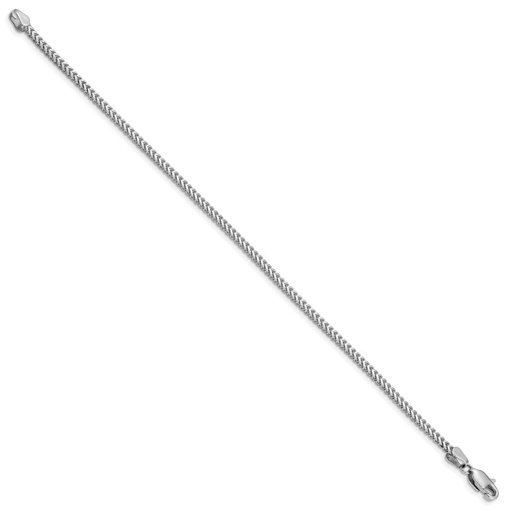 14K White Gold 2mm Franco With Lobster Clasp Chain Bracelet