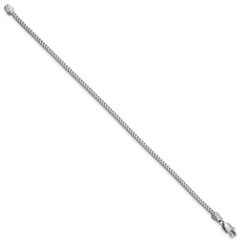 14K White Gold 2mm Franco With Lobster Clasp Chain Bracelet