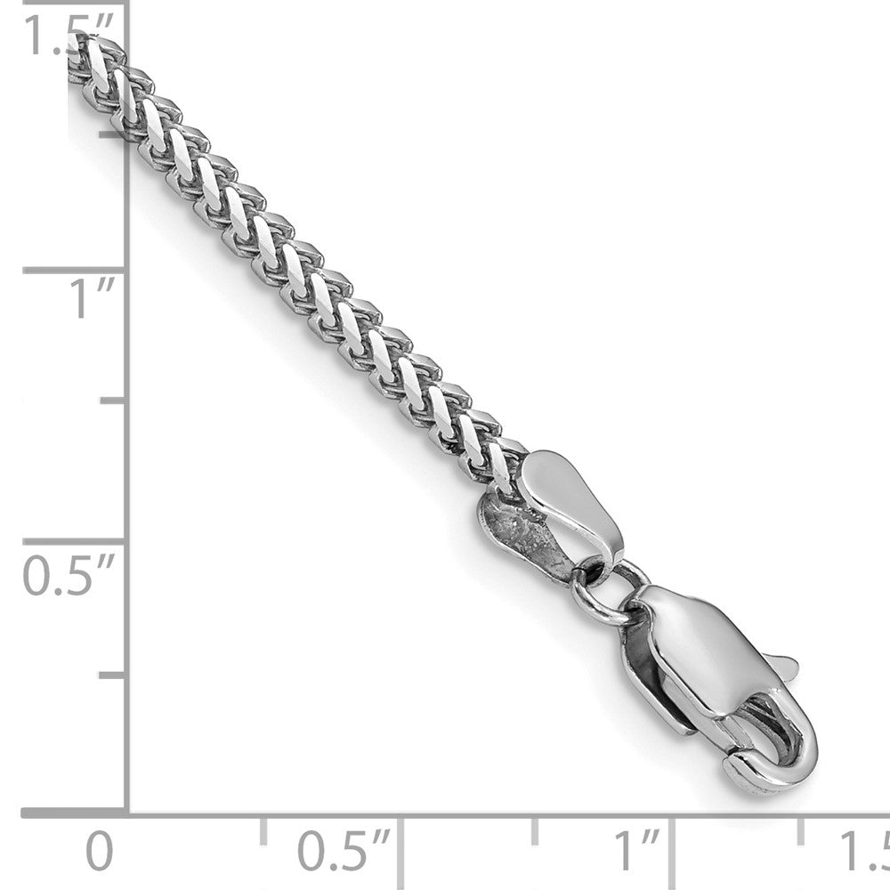 14K White Gold 2mm Franco With Lobster Clasp Chain Bracelet