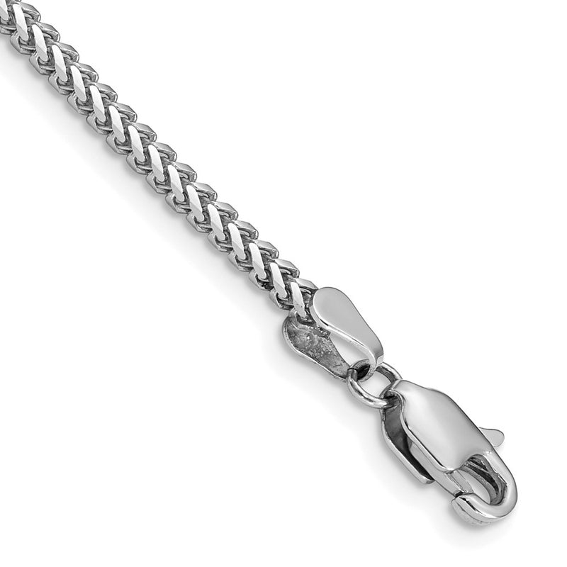 14K White Gold 2mm Franco With Lobster Clasp Chain Bracelet