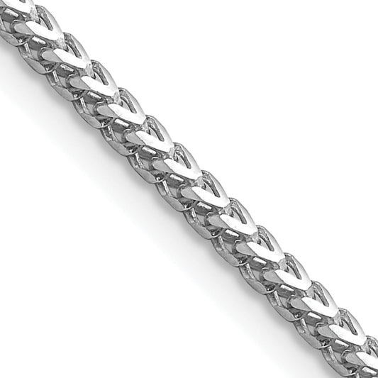 14K White Gold 22 Inch 2mm Franco With Lobster Clasp Chain Necklace