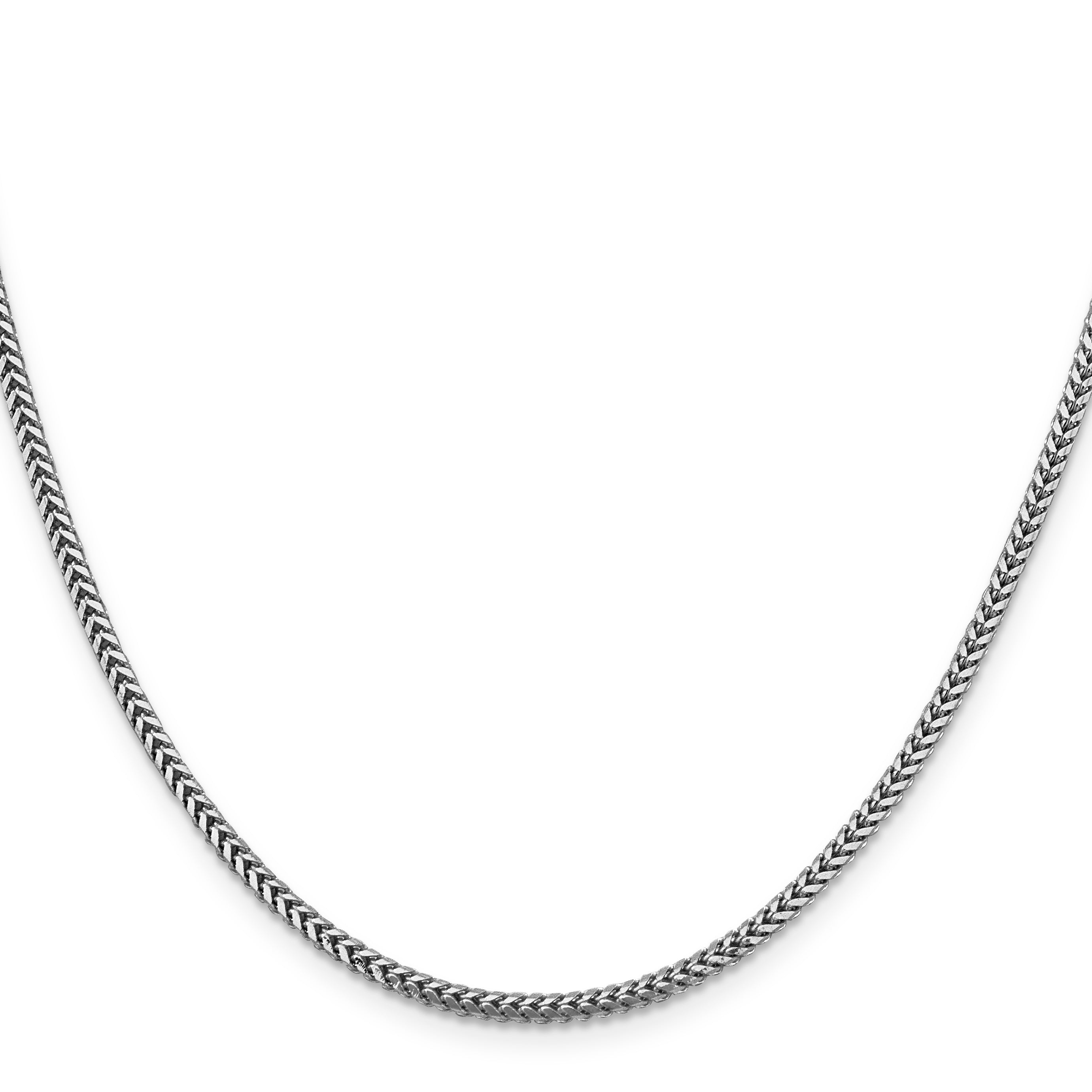 14K White Gold 22 Inch 2.3mm Franco With Lobster Clasp Chain Necklace