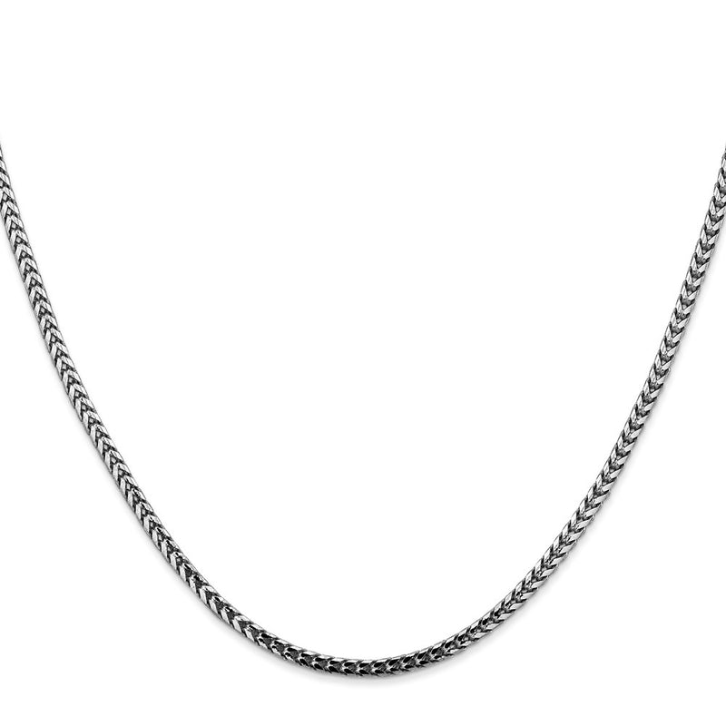 14K White Gold 20 Inch 2.5mm Franco With Lobster Clasp Chain Necklace
