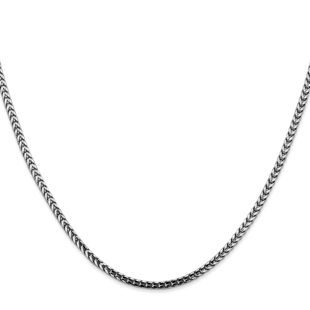 14K White Gold 26 Inch 2.5mm Franco With Lobster Clasp Chain Necklace