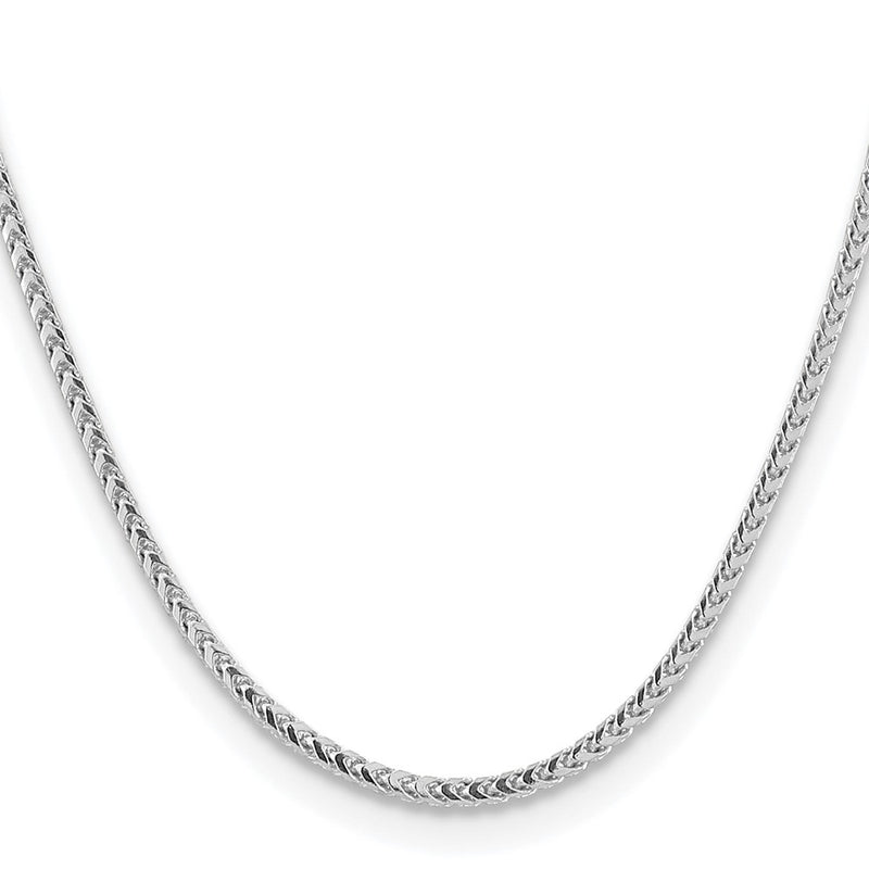 14K White Gold 22 Inch 3mm Franco With Fancy Lobster Clasp Chain Necklace